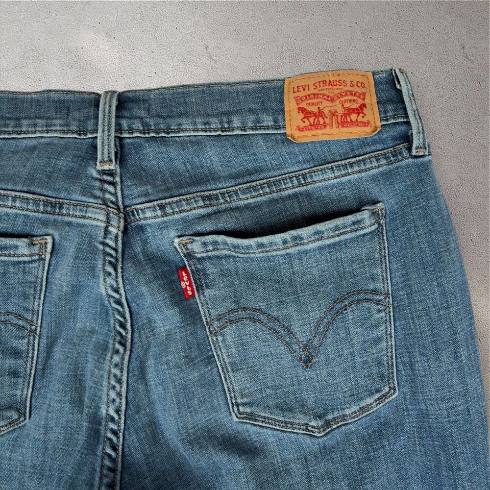 Levi's 505 Straight Jeans Women's W30 L32 Medium Wash Upcycled Embroidered Retro - Picture 4 of 11
